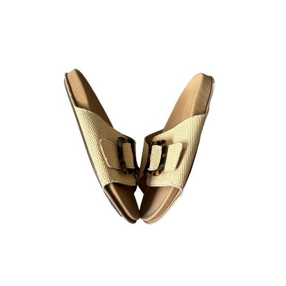 Definery Women's Beige Loop Raffia Buckle Slide Sandals Size US 10 EU 40 - Picture 3 of 8